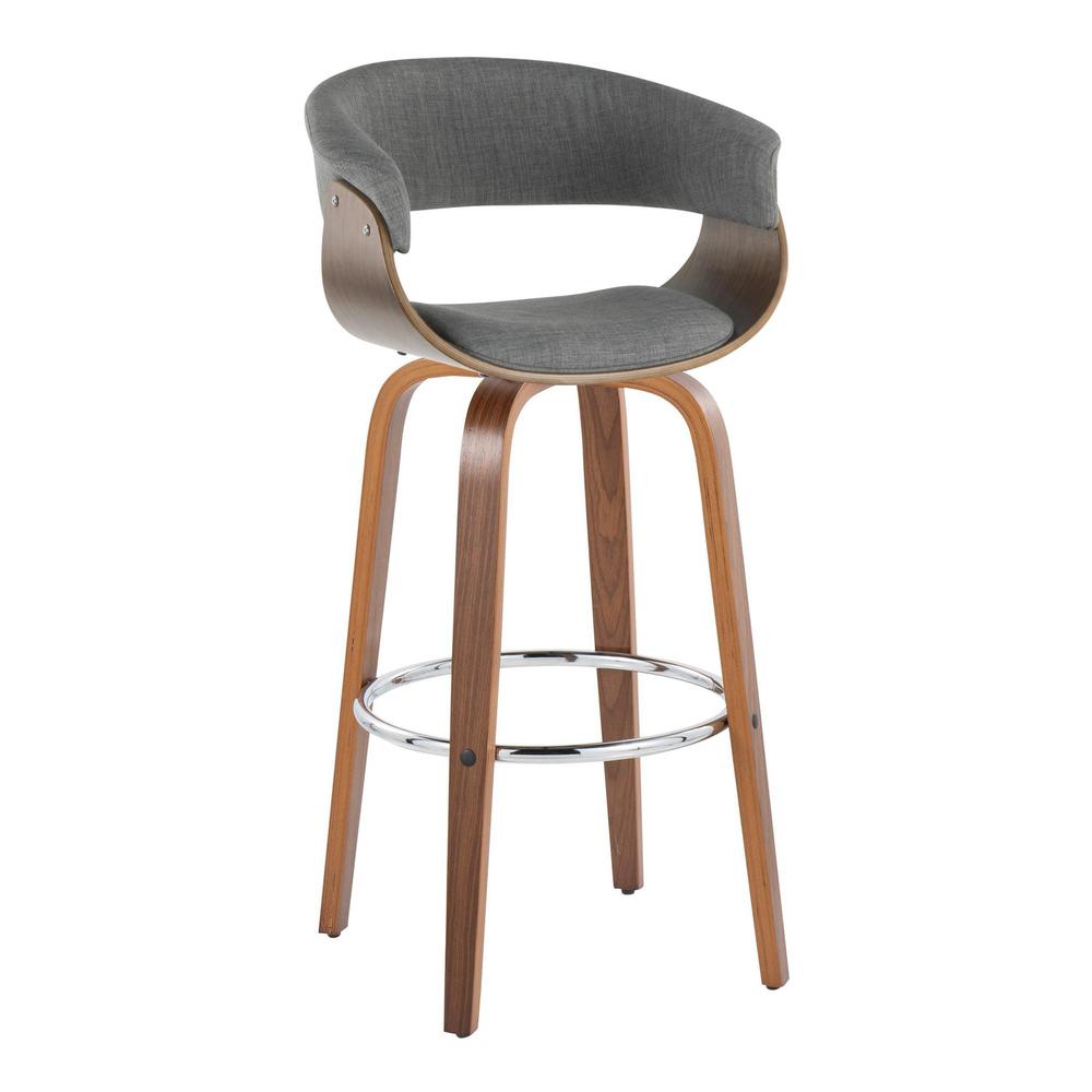 Grey Vintage Mod 30" Fixed-Height Barstool - Set of 2. Picture 2
