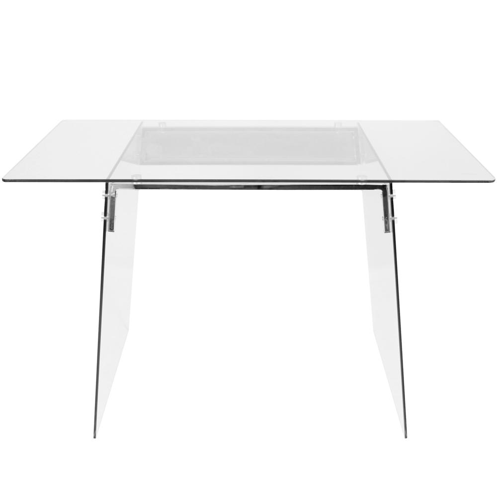 Glacier Contemporary Desk in Clear and Chrome. Picture 4
