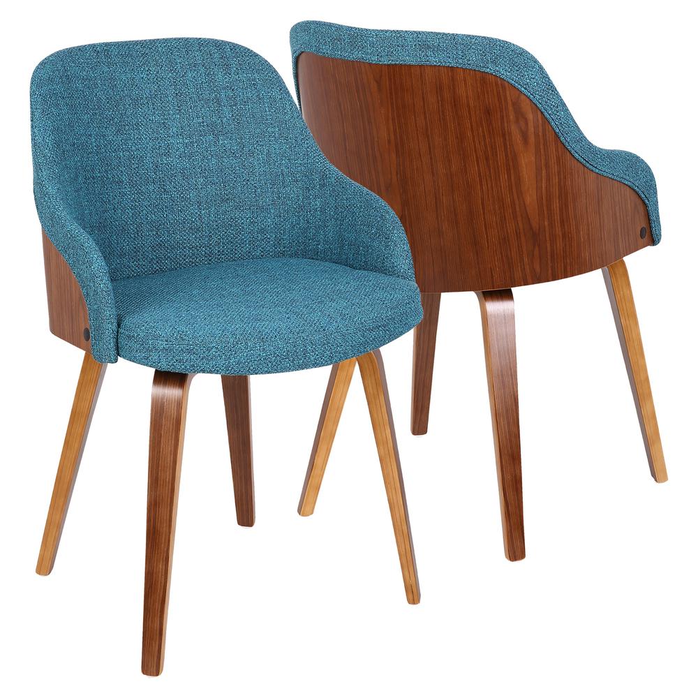 Walnut, Teal Bacci Chair. Picture 1