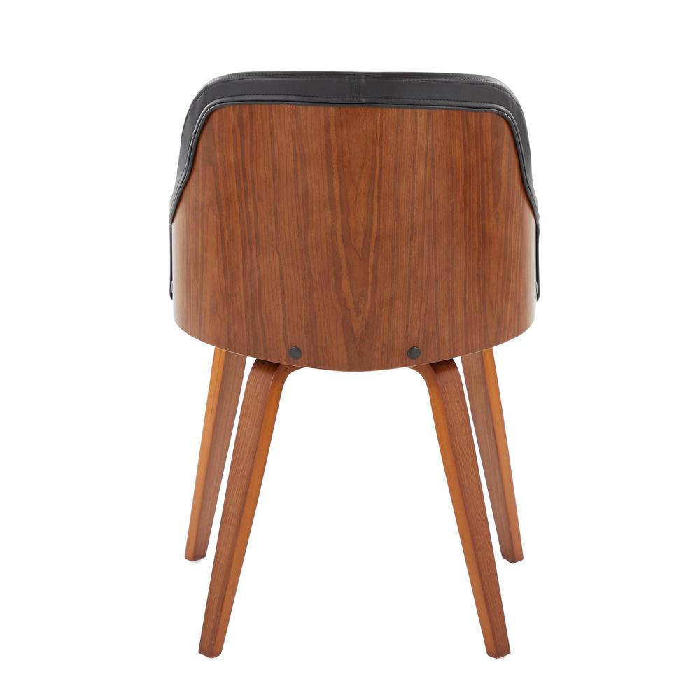 Walnut Wood, Black PU Bacci Chair. Picture 4