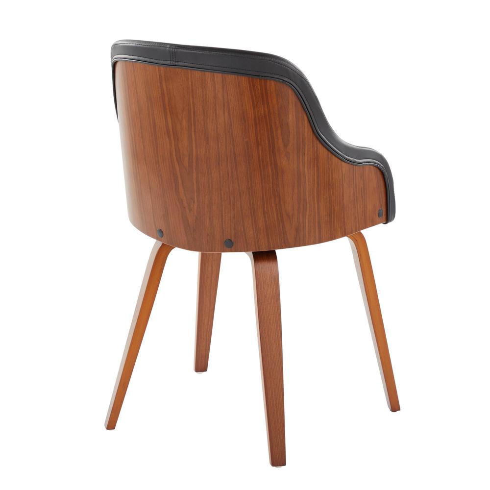 Walnut Wood, Black PU Bacci Chair. Picture 3