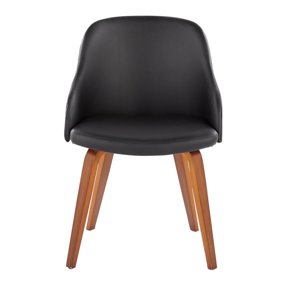Walnut Wood, Black PU Bacci Chair. Picture 5