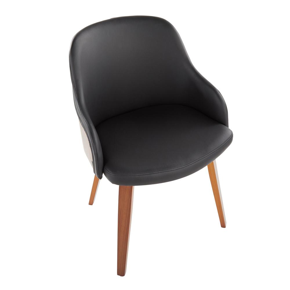 Walnut Wood, Black PU Bacci Chair. Picture 6