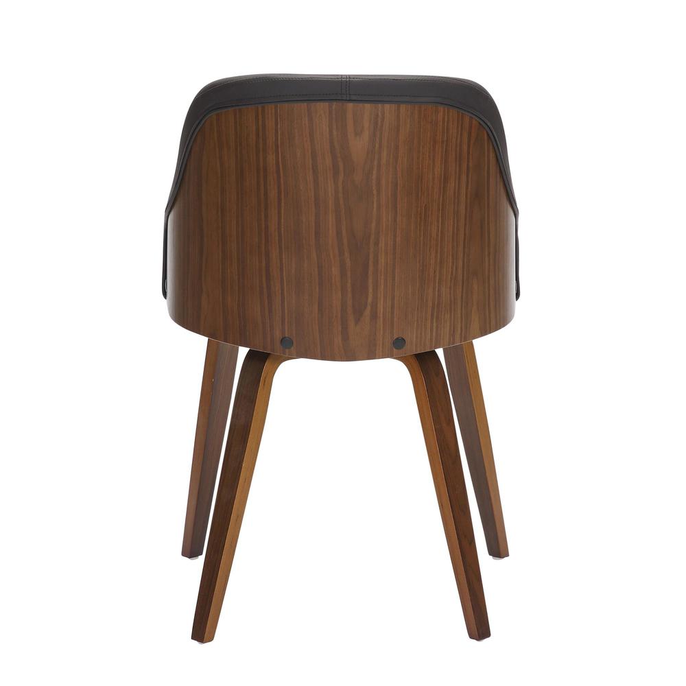 Walnut Wood, Brown PU Bacci Chair. Picture 4