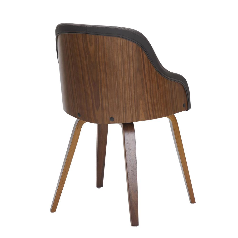 Walnut Wood, Brown PU Bacci Chair. Picture 3