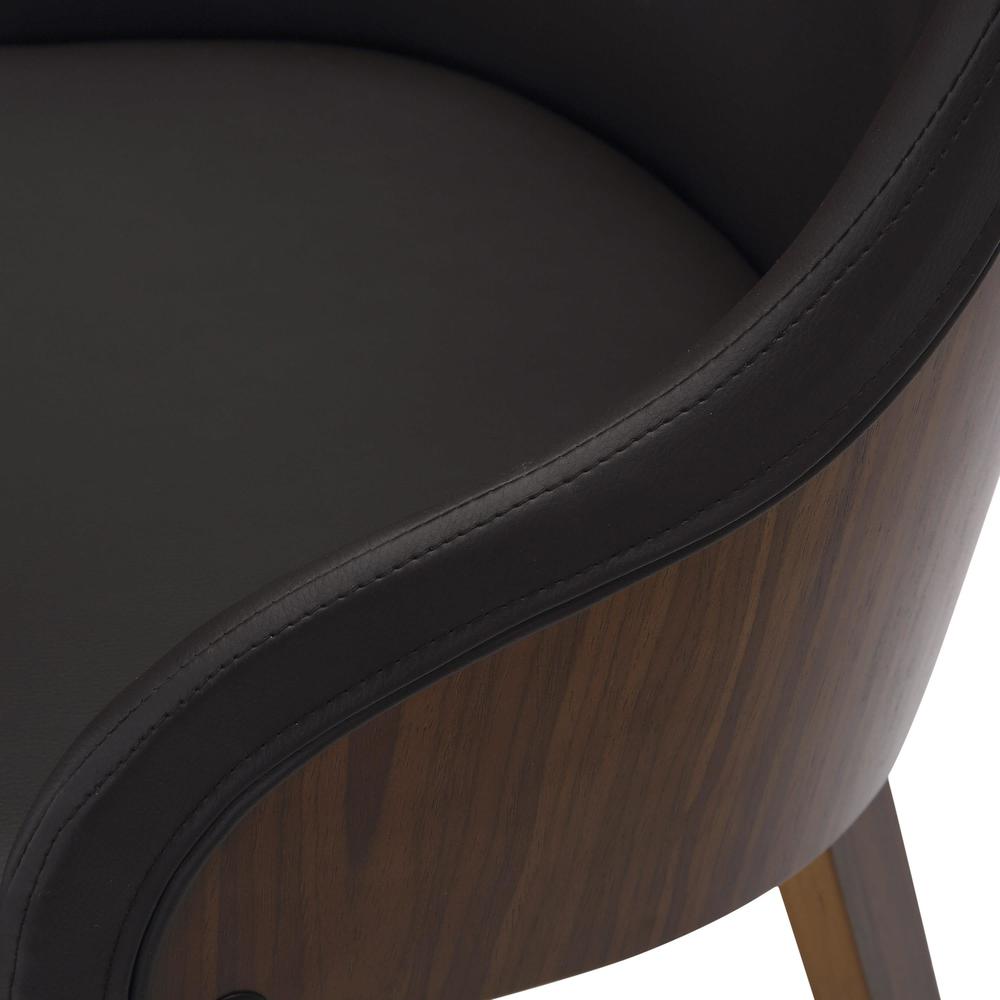 Walnut Wood, Brown PU Bacci Chair. Picture 7