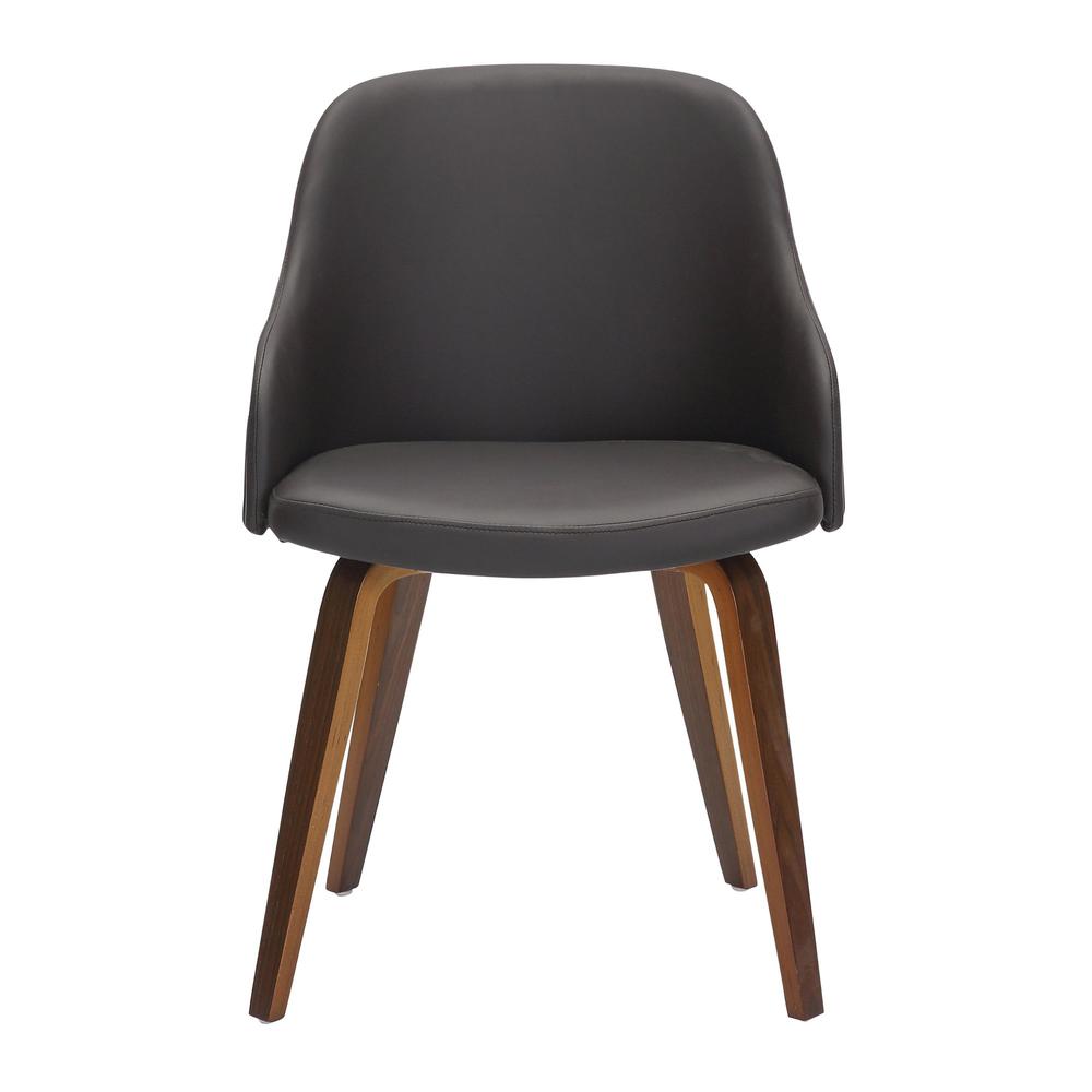 Walnut Wood, Brown PU Bacci Chair. Picture 5