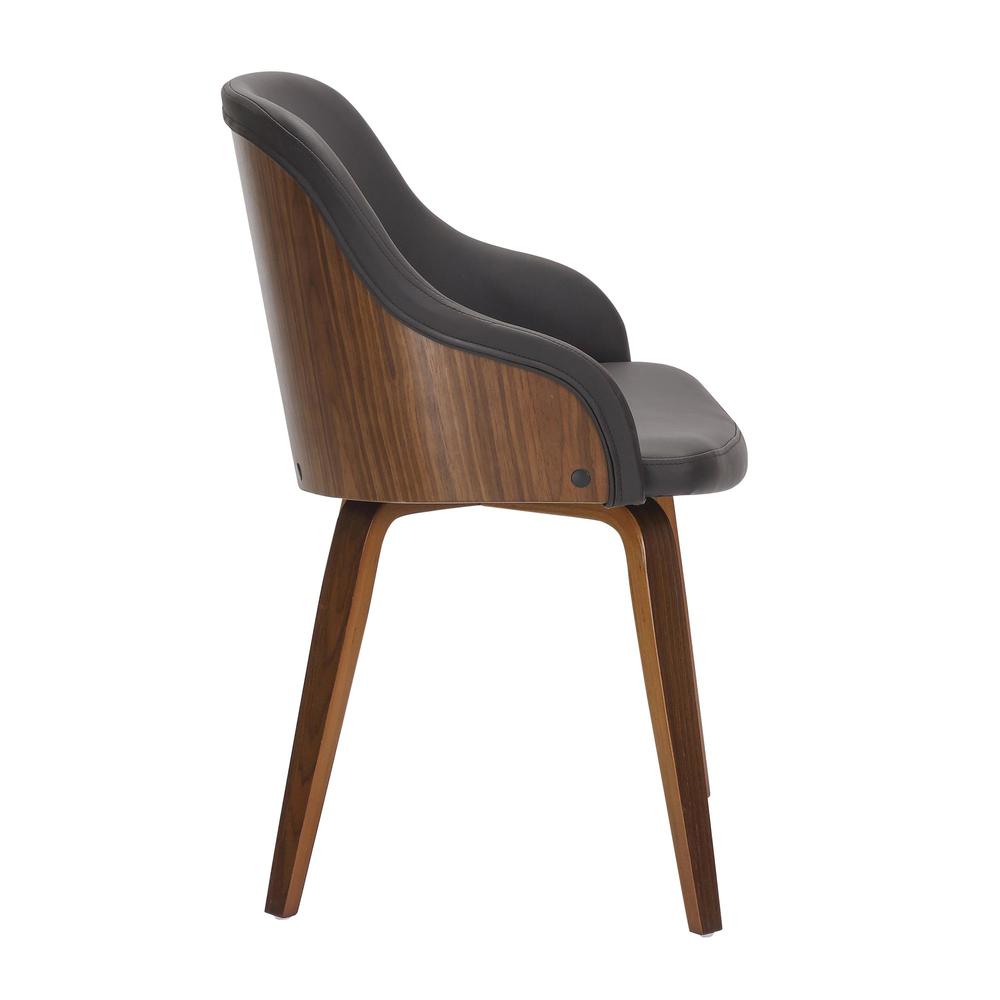Walnut Wood, Brown PU Bacci Chair. Picture 2