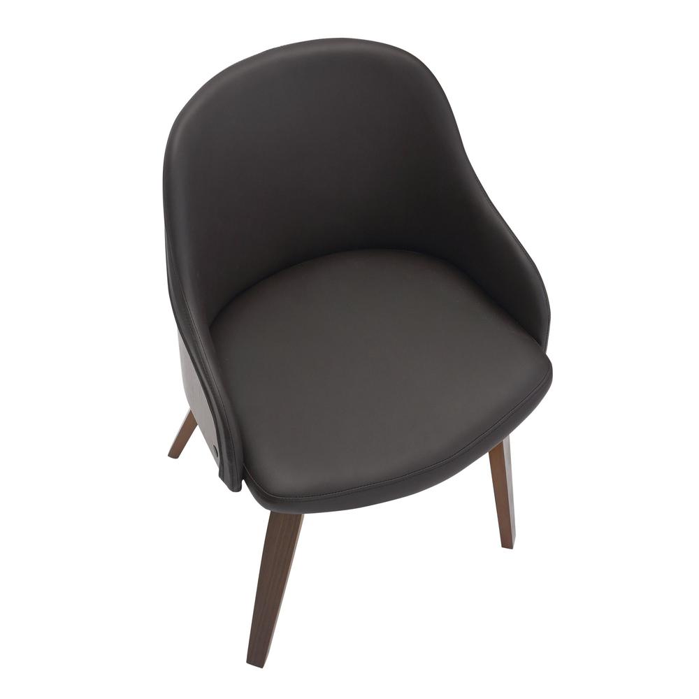 Walnut Wood, Brown PU Bacci Chair. Picture 6