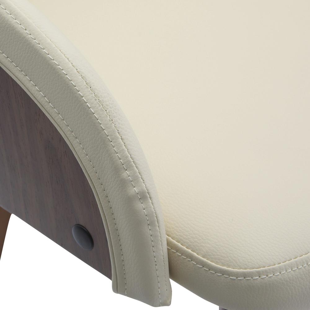 Walnut Wood, Cream PU Bacci Chair. Picture 7