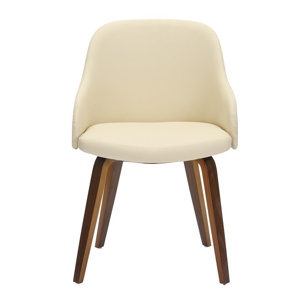 Walnut Wood, Cream PU Bacci Chair. Picture 5