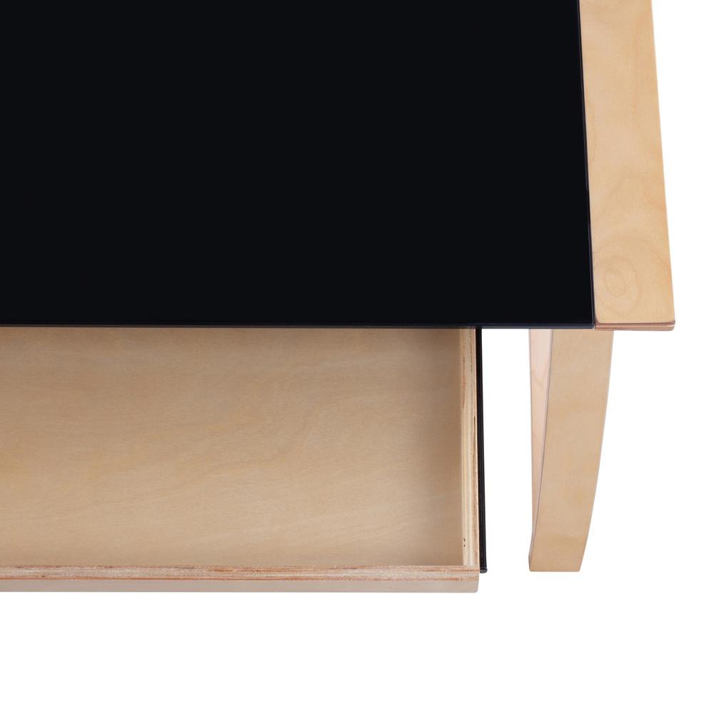 Natural Wood, Black Glass Bentley Office Desk. Picture 8