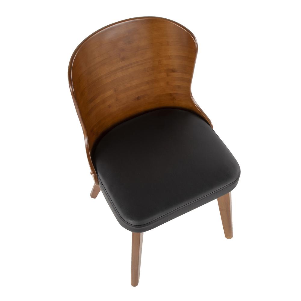 Walnut Bamboo, Black PU Bocello Chair. Picture 6
