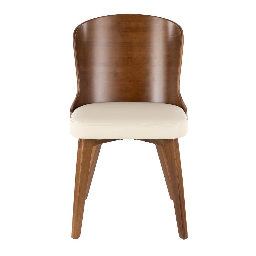 Walnut Bamboo, Cream PU Bocello Chair. Picture 5