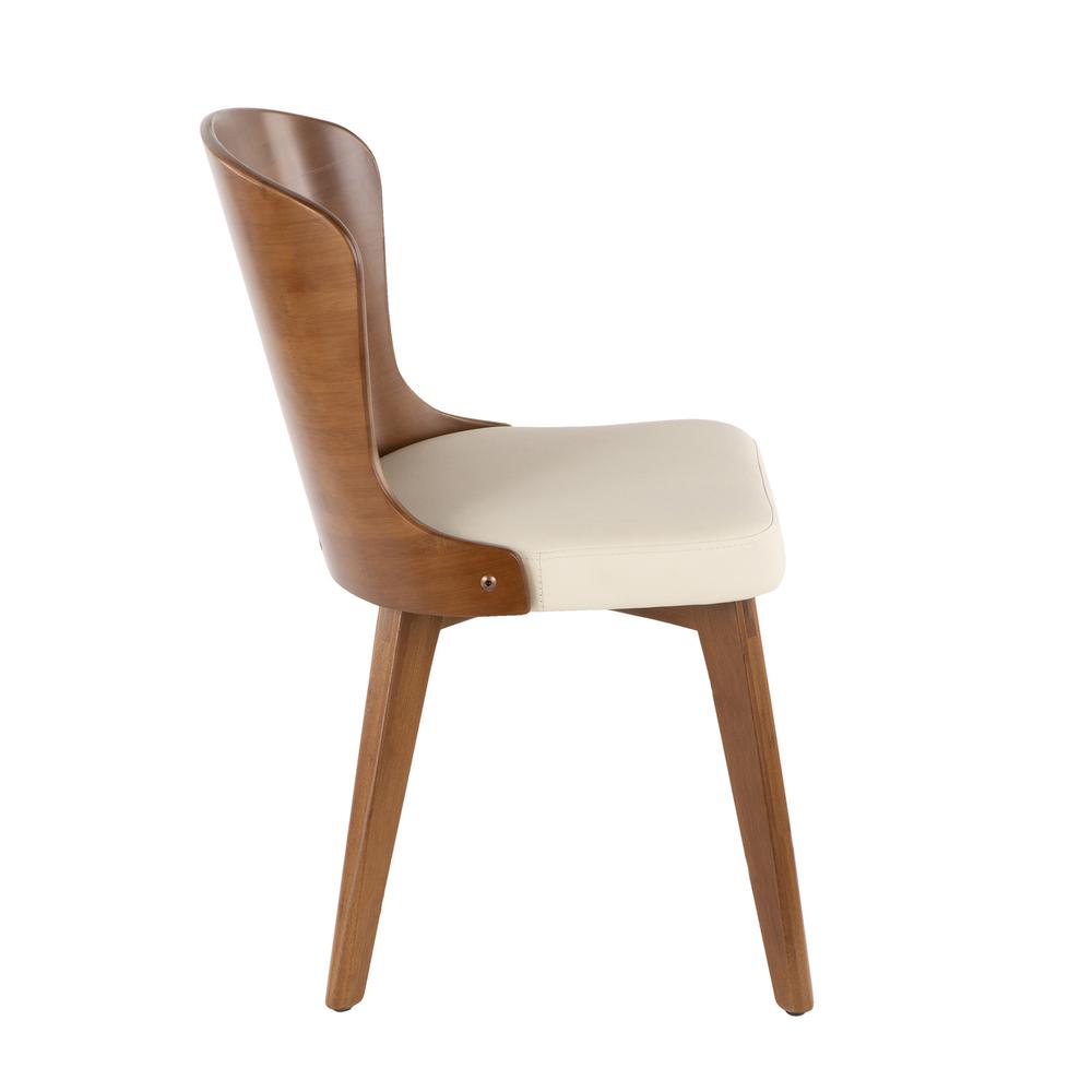 Walnut Bamboo, Cream PU Bocello Chair. Picture 2