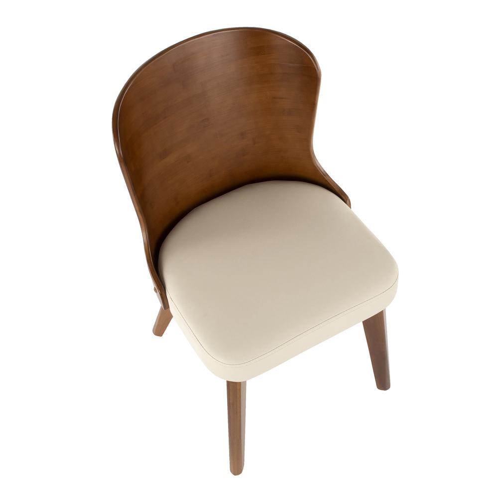 Walnut Bamboo, Cream PU Bocello Chair. Picture 6