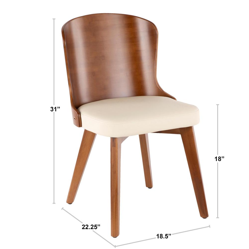 Walnut Bamboo, Cream PU Bocello Chair. Picture 7