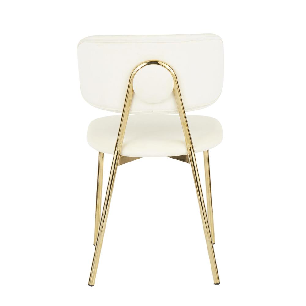 Gold Metal, Cream Velvet Bouton Chair - Set of 2. Picture 5