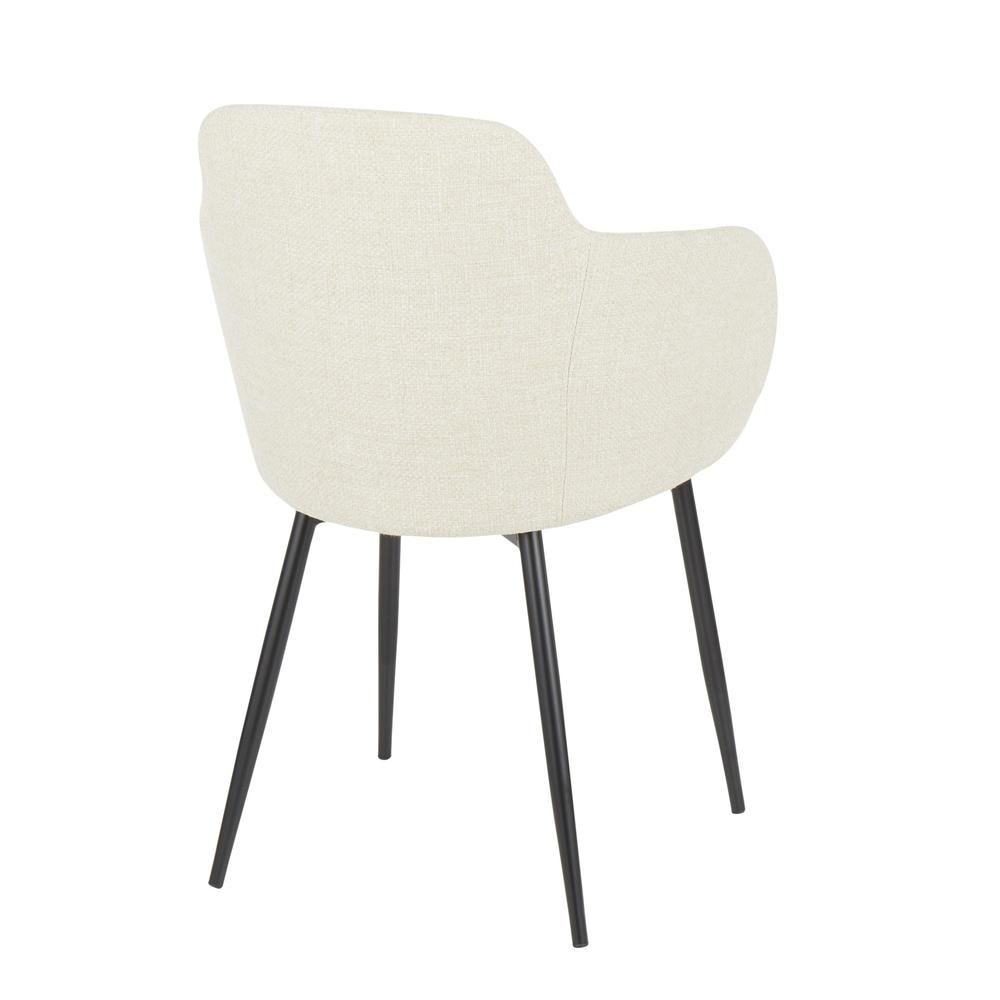 Black Metal, Cream Noise Fabric Boyne Chair. Picture 3
