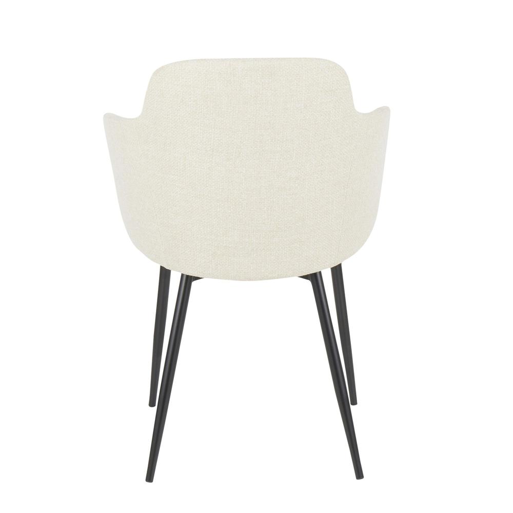 Black Metal, Cream Noise Fabric Boyne Chair. Picture 4