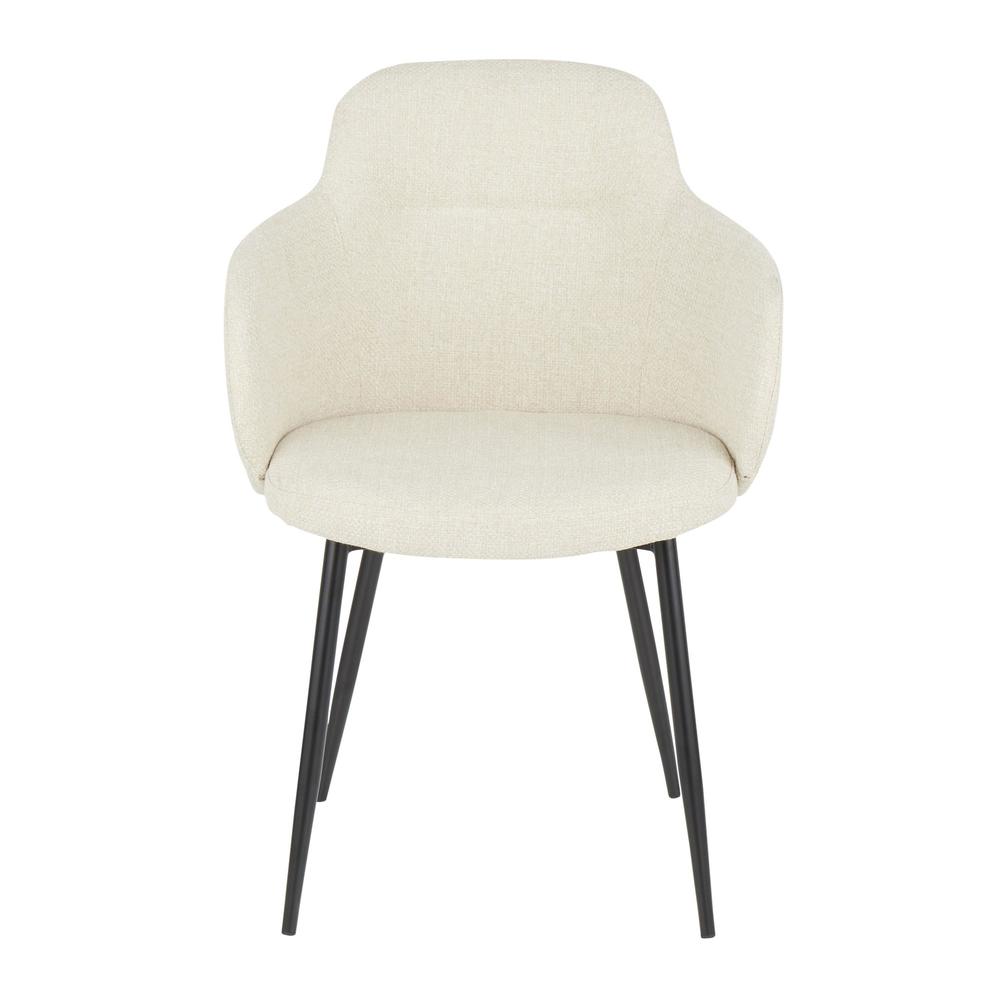 Black Metal, Cream Noise Fabric Boyne Chair. Picture 5