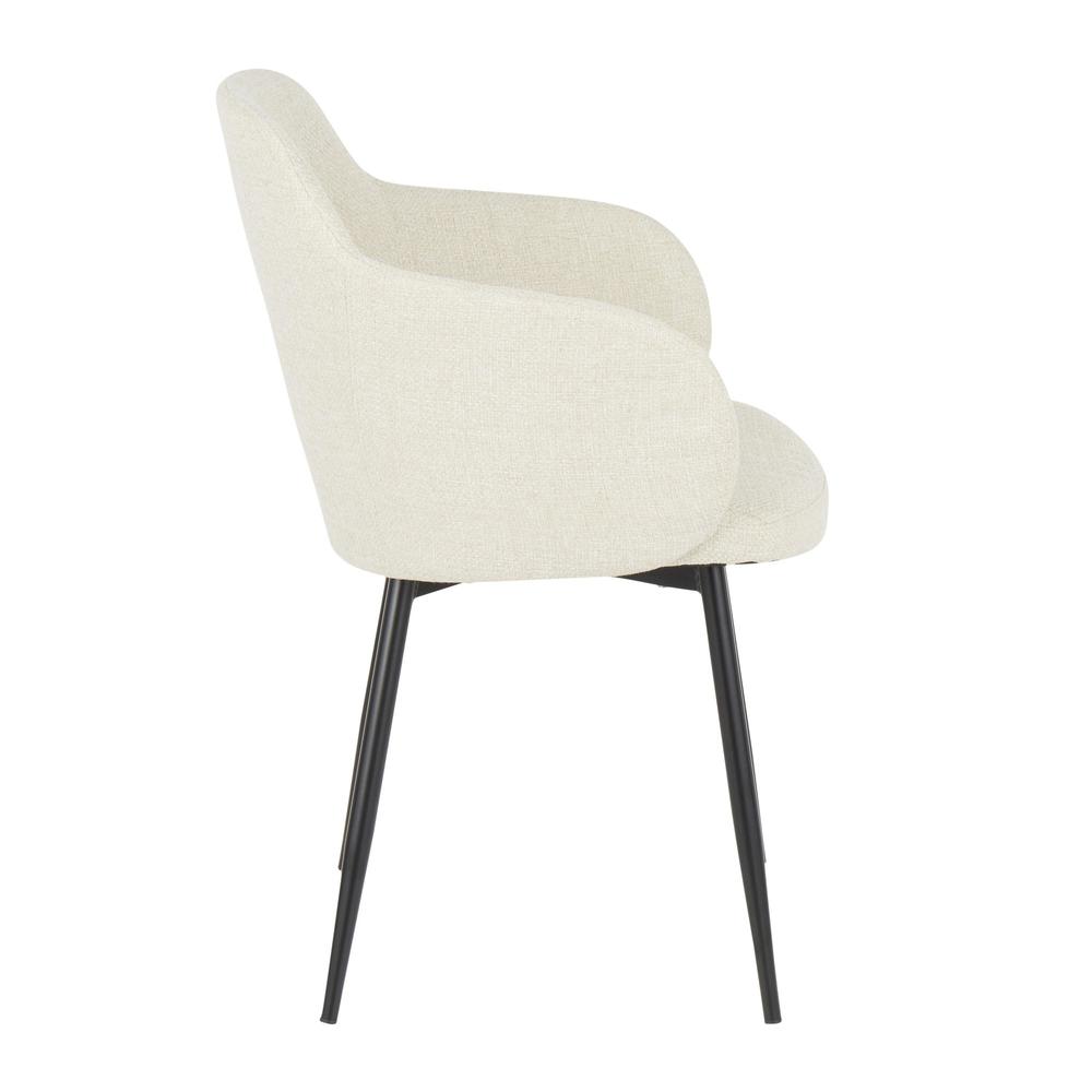 Black Metal, Cream Noise Fabric Boyne Chair. Picture 2
