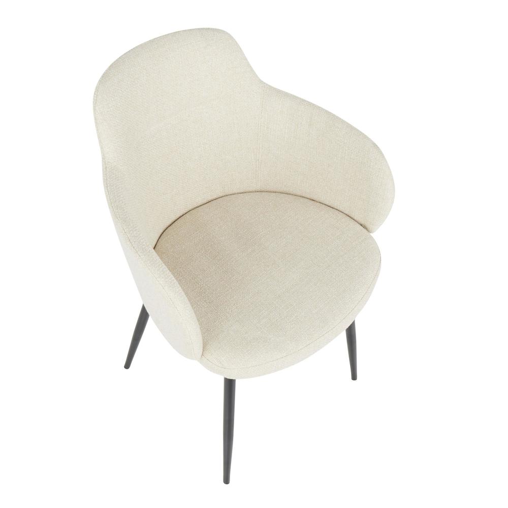 Black Metal, Cream Noise Fabric Boyne Chair. Picture 6