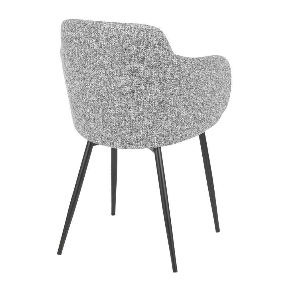 Black Metal, Grey Noise Fabric Boyne Chair. Picture 3