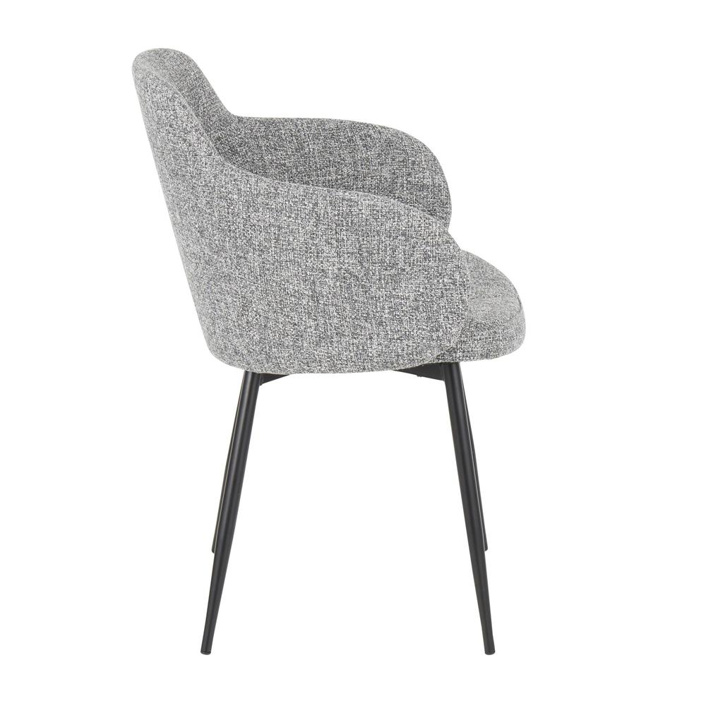Black Metal, Grey Noise Fabric Boyne Chair. Picture 2