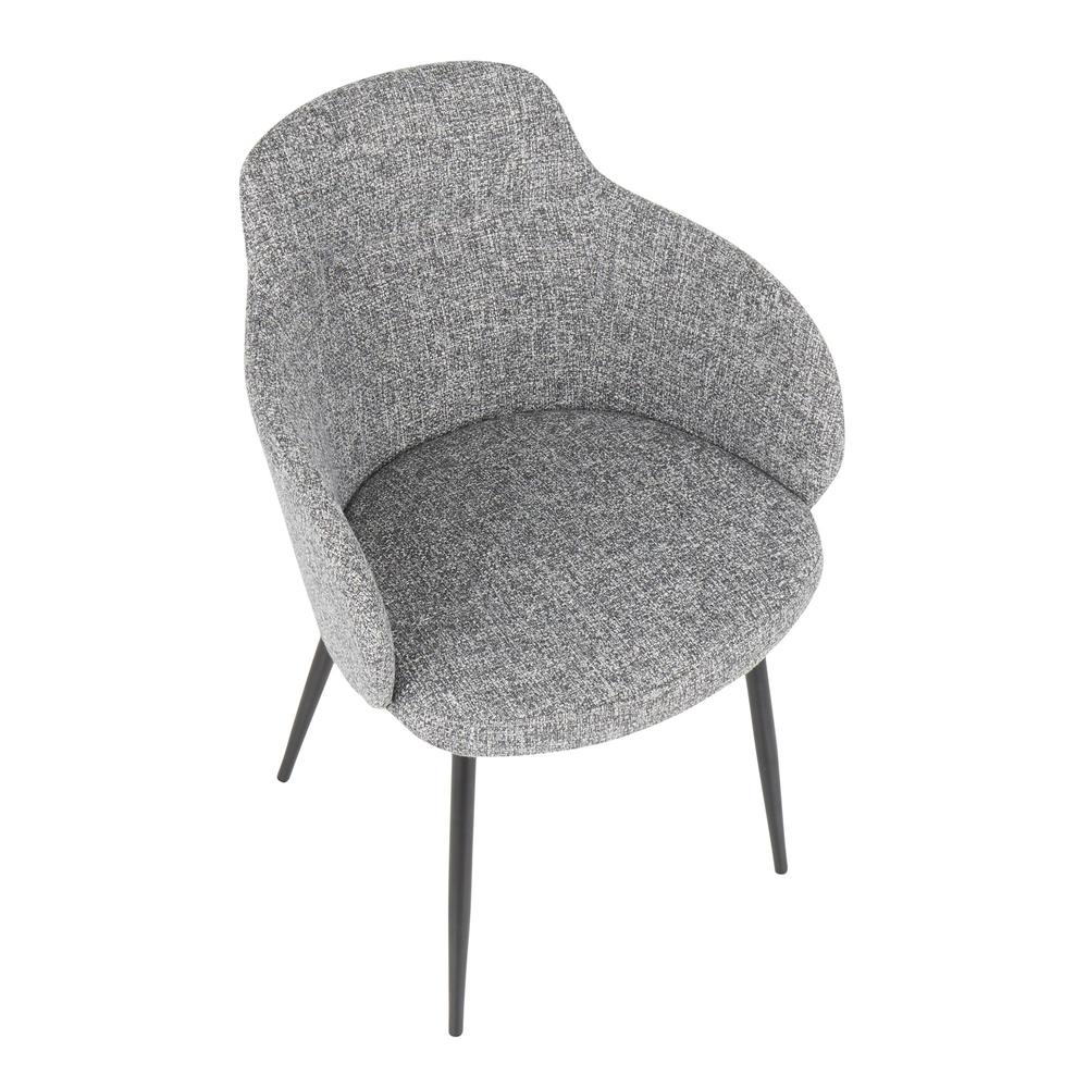 Black Metal, Grey Noise Fabric Boyne Chair. Picture 6