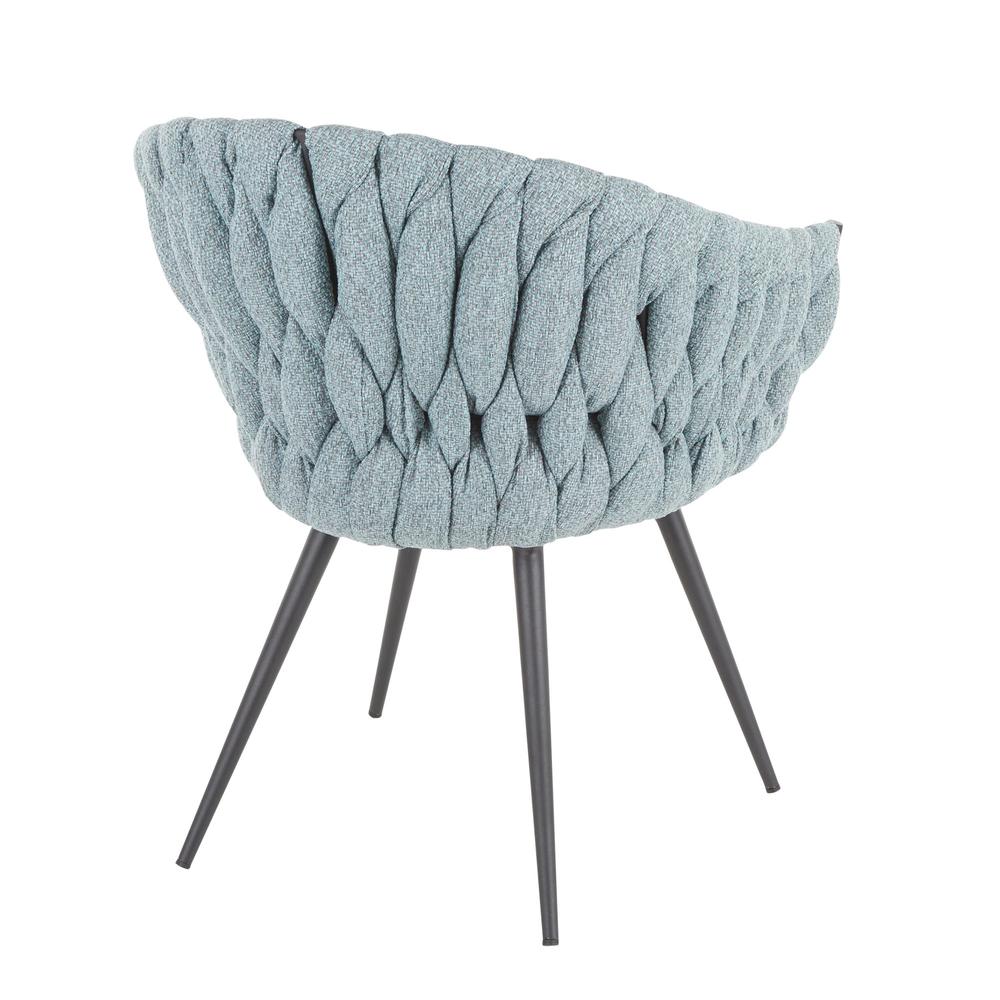 Black Metal, Grey PU, Blue Fabric Braided Matisse Chair. Picture 3