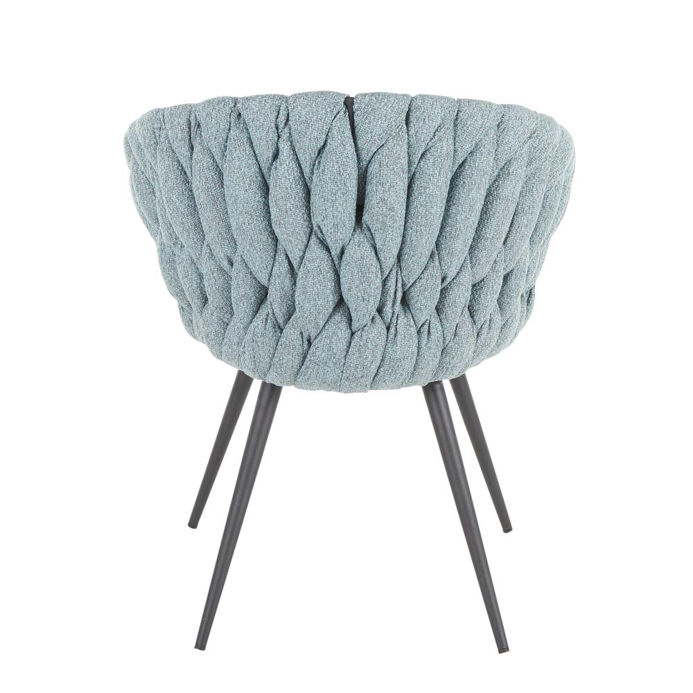 Black Metal, Grey PU, Blue Fabric Braided Matisse Chair. Picture 4
