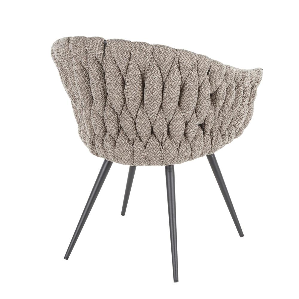 Black Frame, Grey PU, Grey Fabric Braided Matisse Chair. Picture 3
