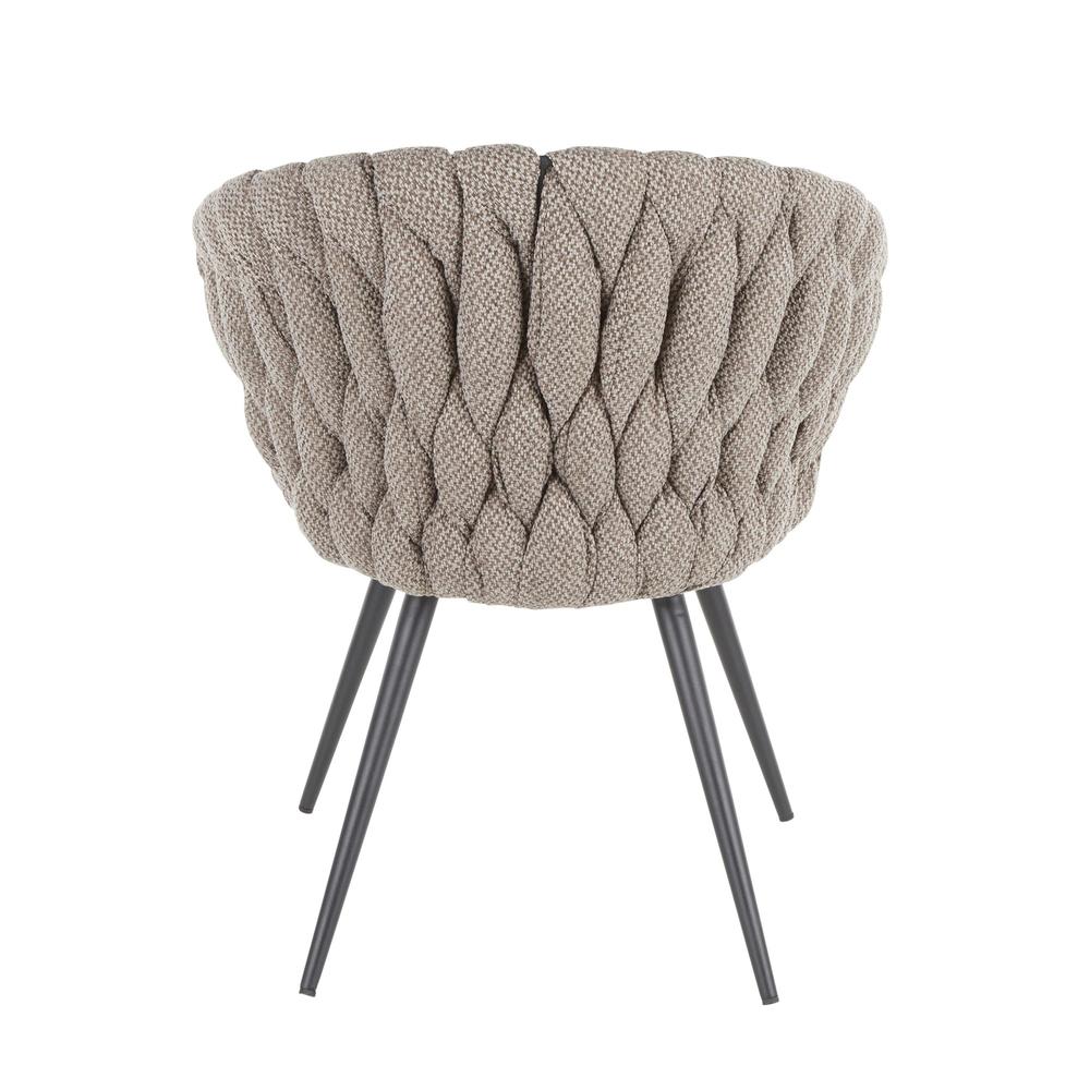 Black Frame, Grey PU, Grey Fabric Braided Matisse Chair. Picture 4
