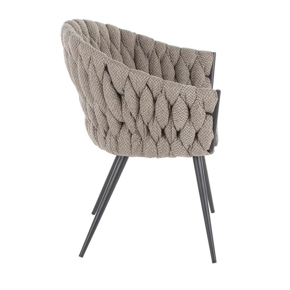Black Frame, Grey PU, Grey Fabric Braided Matisse Chair. Picture 2