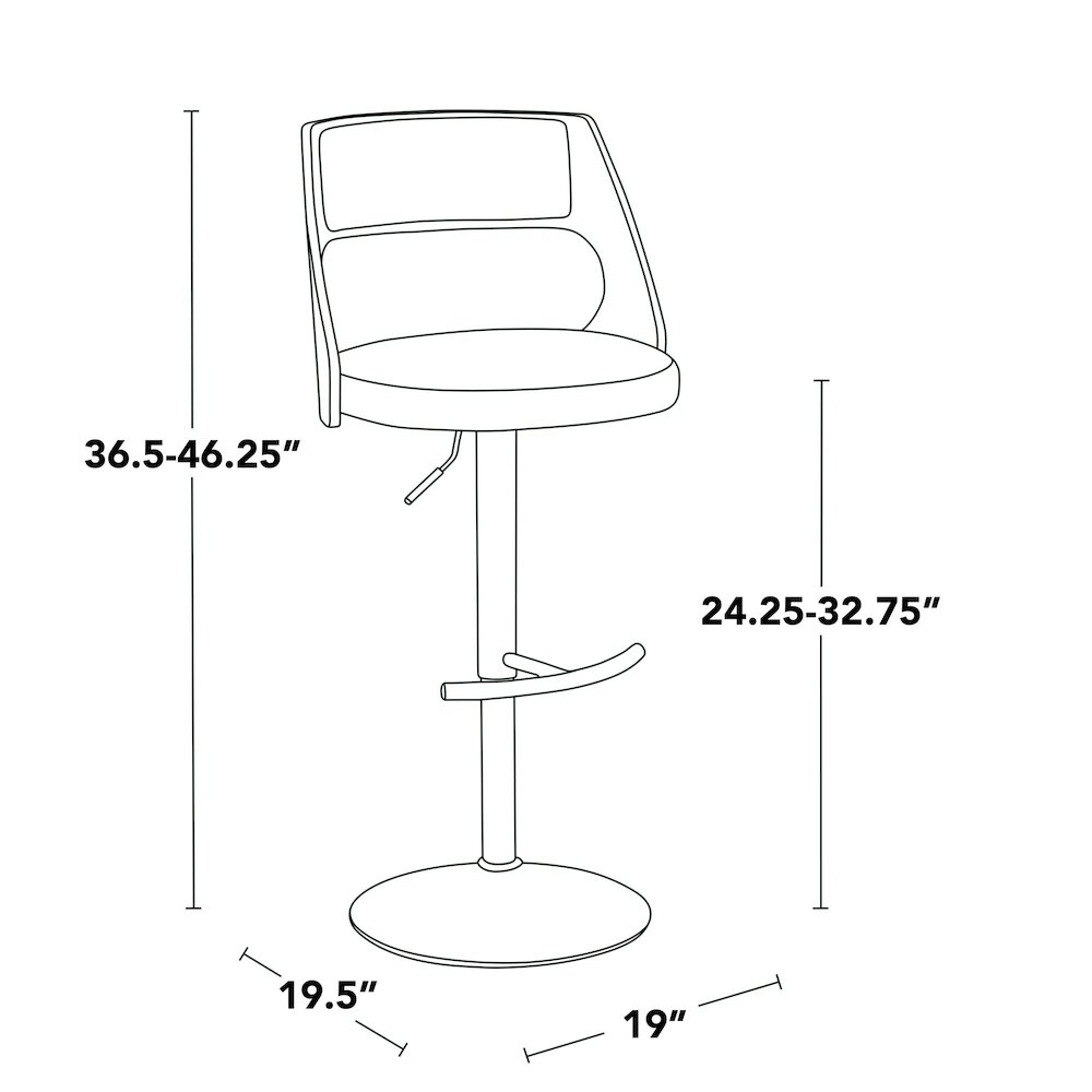 Cecina Adjustable Barstool - Set of 2. Picture 9