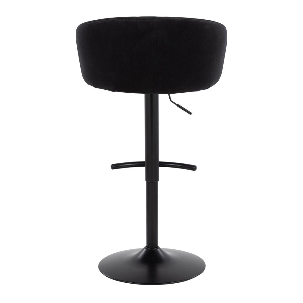 Black Metal, Black Velvet Claire Adjustable Barstool – Set of 2. Picture 5