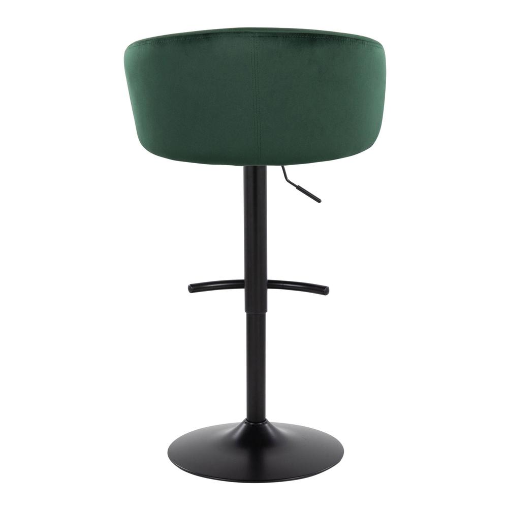 Black Metal, Green Velvet Claire Adjustable Barstool – Set of 2. Picture 5