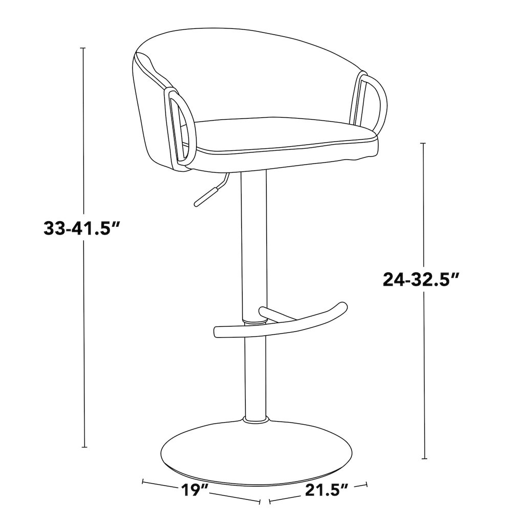 Claire Adjustable Barstool - Set of 2. Picture 10