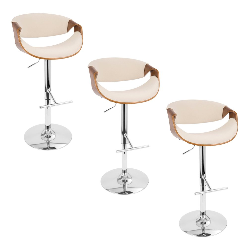 Curvo Adjustable Barstool - Set of 3. Picture 1
