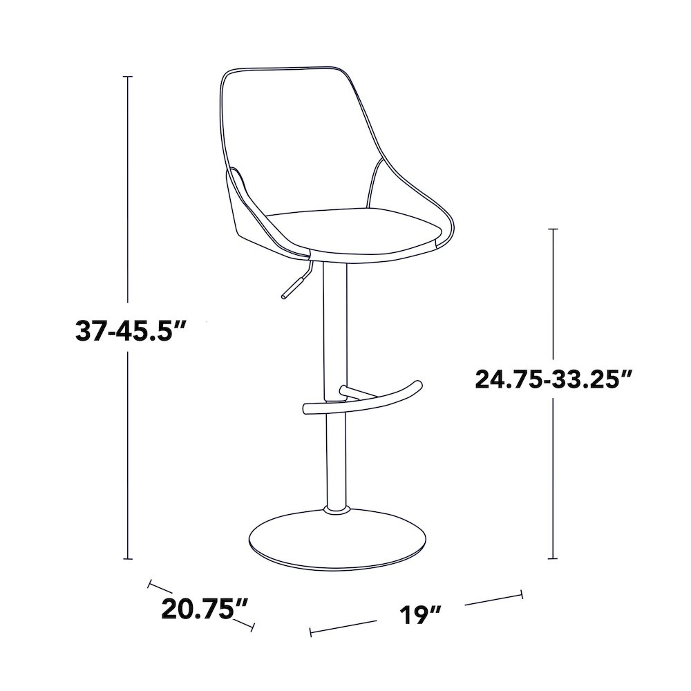 Diana Adjustable Barstool - Set of 2. Picture 9