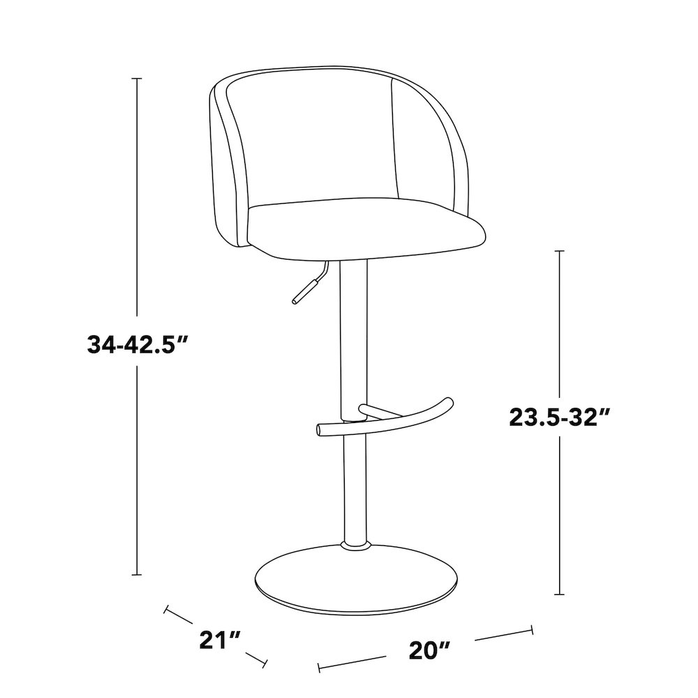 Fran Adjustable Barstool - Set of 2. Picture 9