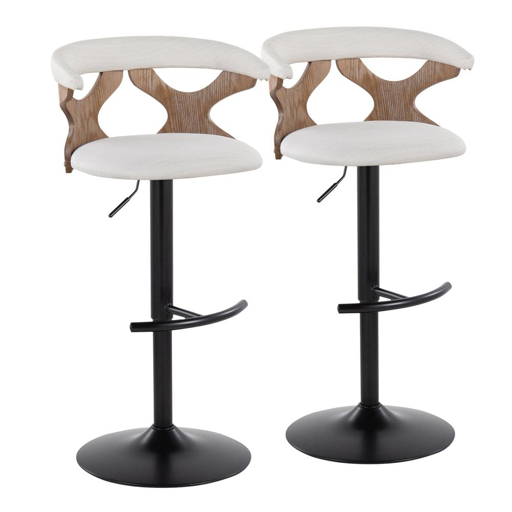 White Gardenia Adjustable Barstool - Set of 2. Picture 1