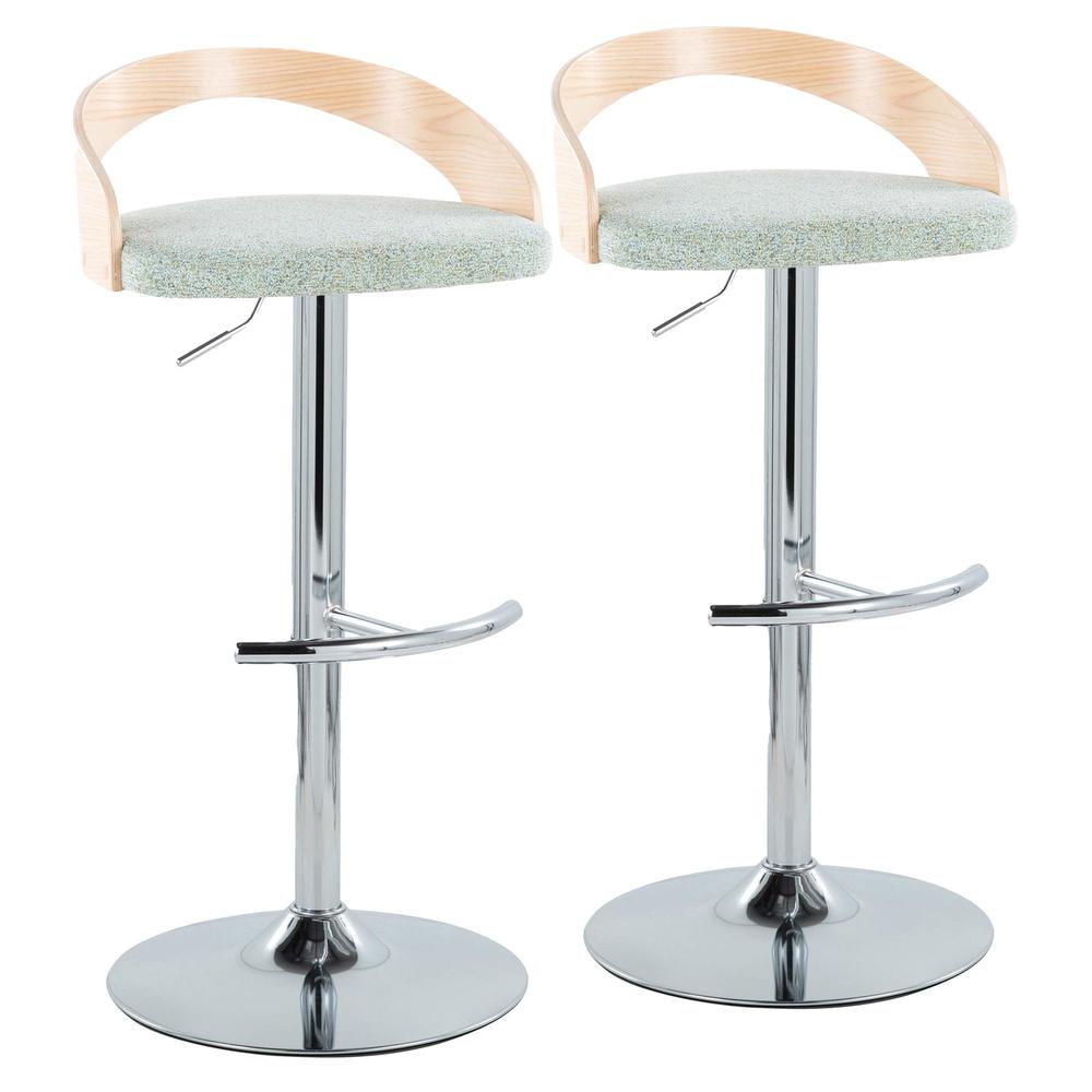 Silver Grotto Adjustable Barstool - Set of 2. Picture 1