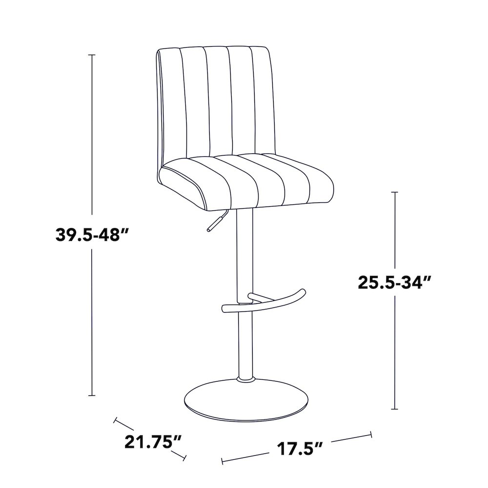 Hank Adjustable Barstool - Set of  2. Picture 9