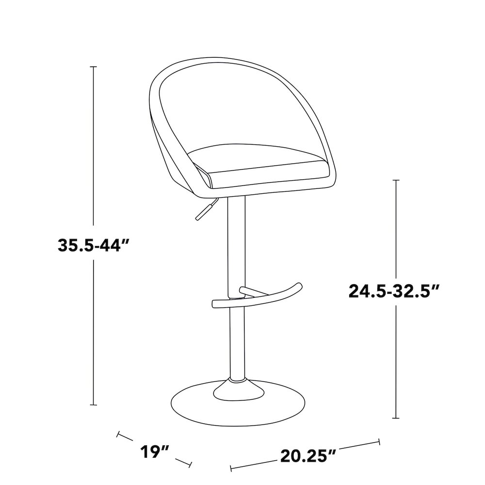 Matisse Highback Adjustable Barstool - Set of 2. Picture 9