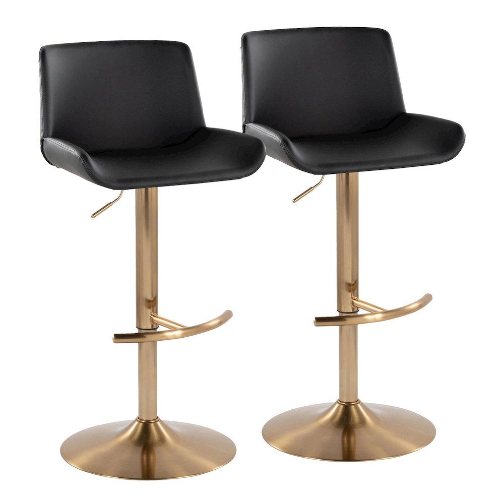 Santi Upholstered Adjustable Barstool - Set of 2. Picture 1