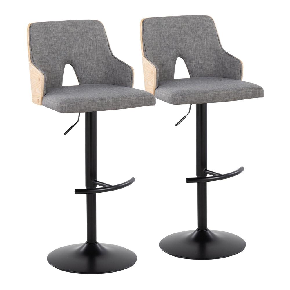 Grey Stella Adjustable Barstool - Set of 2. Picture 1