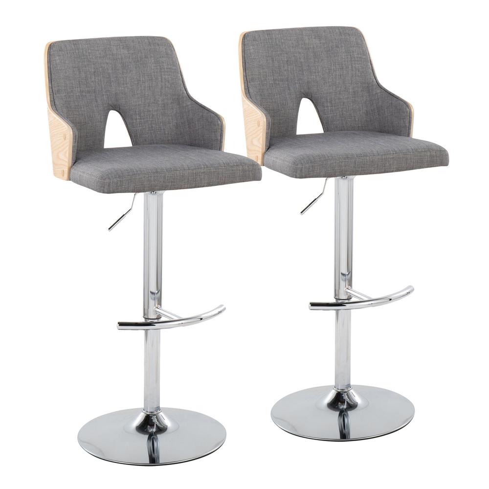Grey Stella Adjustable Barstool - Set of 2. Picture 1