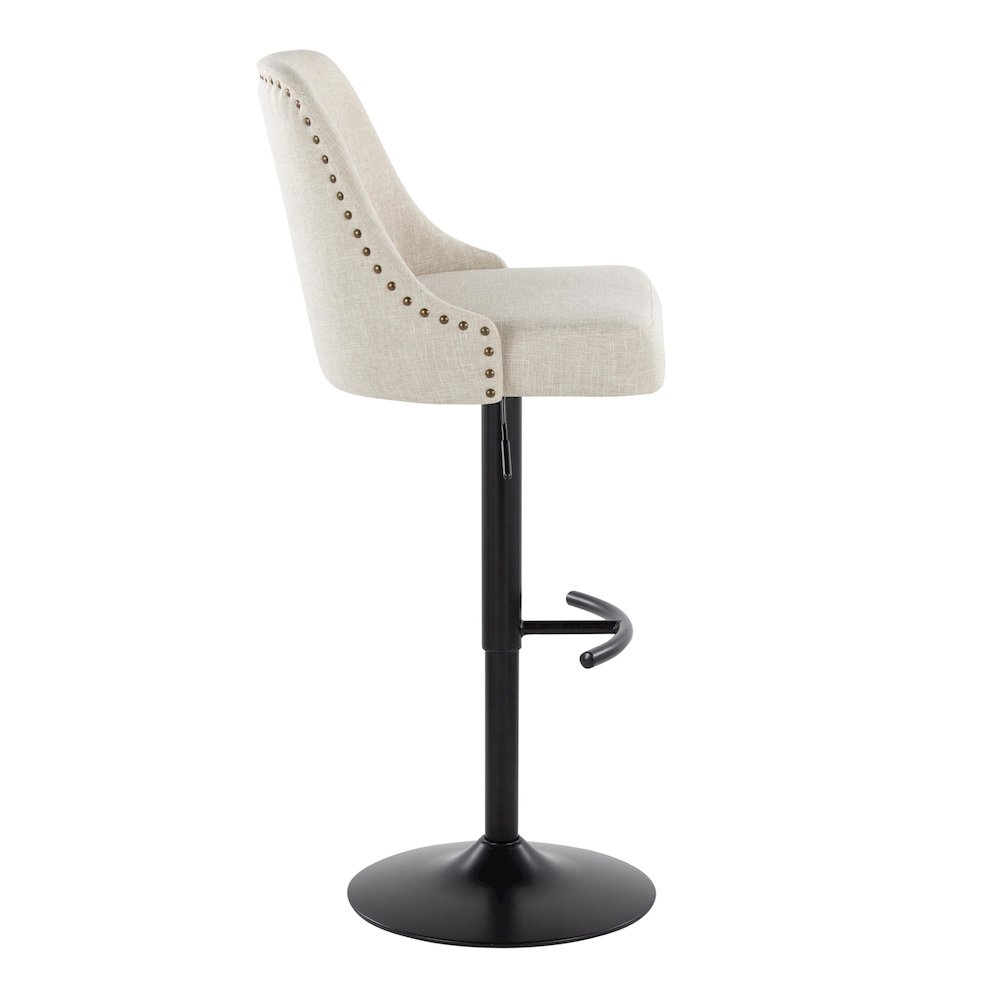 Studded Marcel Adjustable Barstool - Set of  2. Picture 3